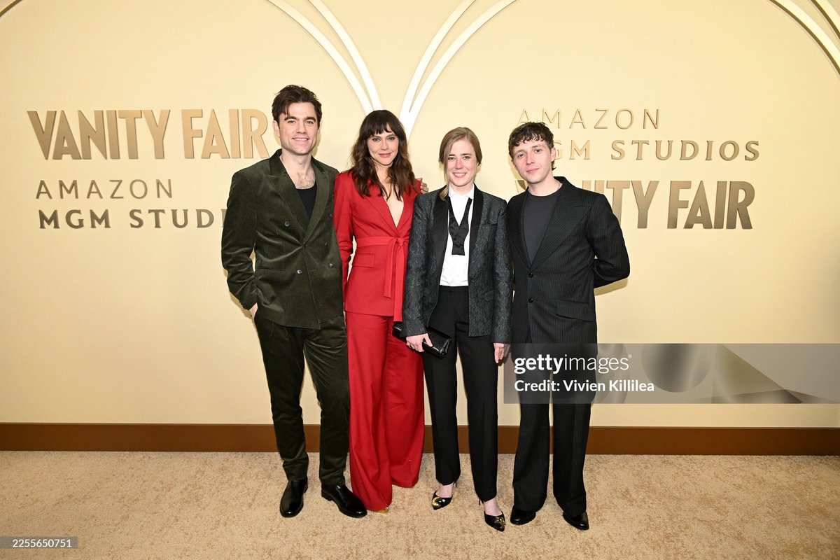 Taylor Dearden with Patrick Ball, Fiona Dourif and Gerran Howell at the Vanity Fair And Amazon MGM Studios Awards Season Celebration.