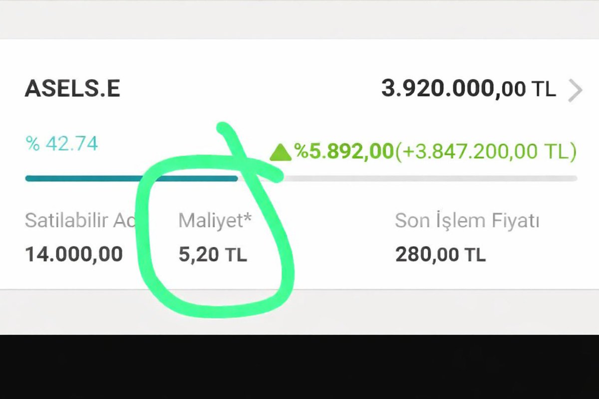 Bir arkadaşım tavsiyemle aldığı 5.20₺ maliyetle ASELSAN taşıyor. 

72.000₺ yatırımı 3.920.000₺ olmuş