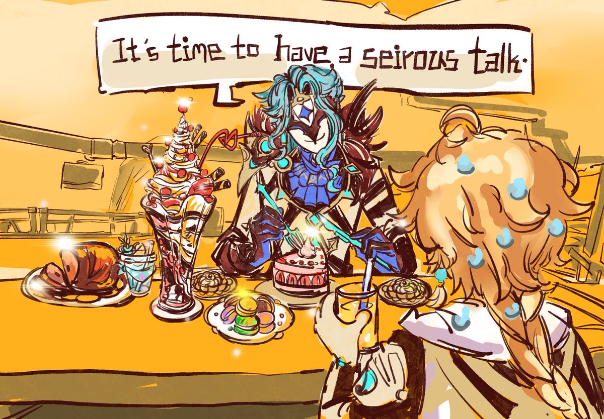 LavaBamboo's tweet image. A high-intelligence researcher like Dottore, due to the heavy mental exertion requiring rapid replenishment of sugars, has a sweet tooth.🍭
#dottore