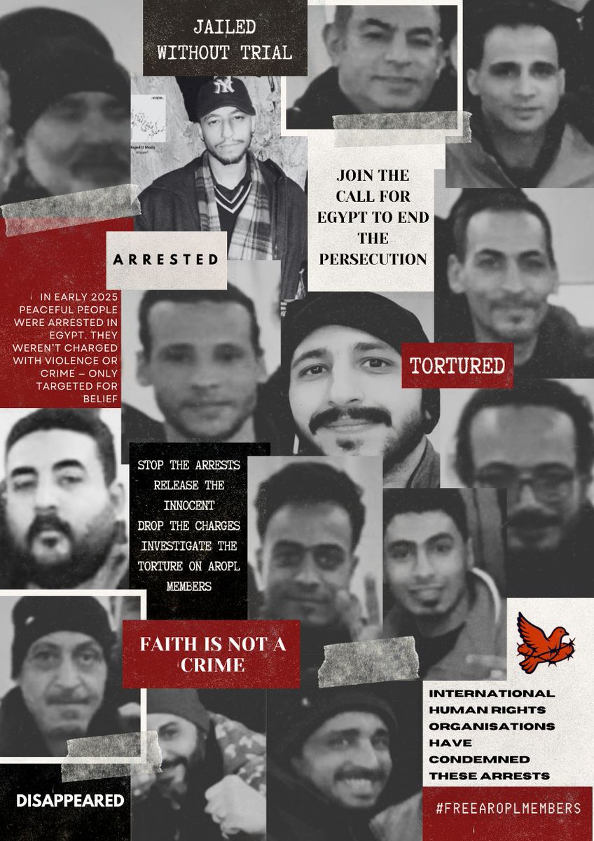 These are the faces of the 14 members of the Ahmadi Religion of Peace and Light who are currently detained in Egypt for peacefully expressing their religious beliefs.

Don't let their story go unheard.

#freearoplmembers
@ppo