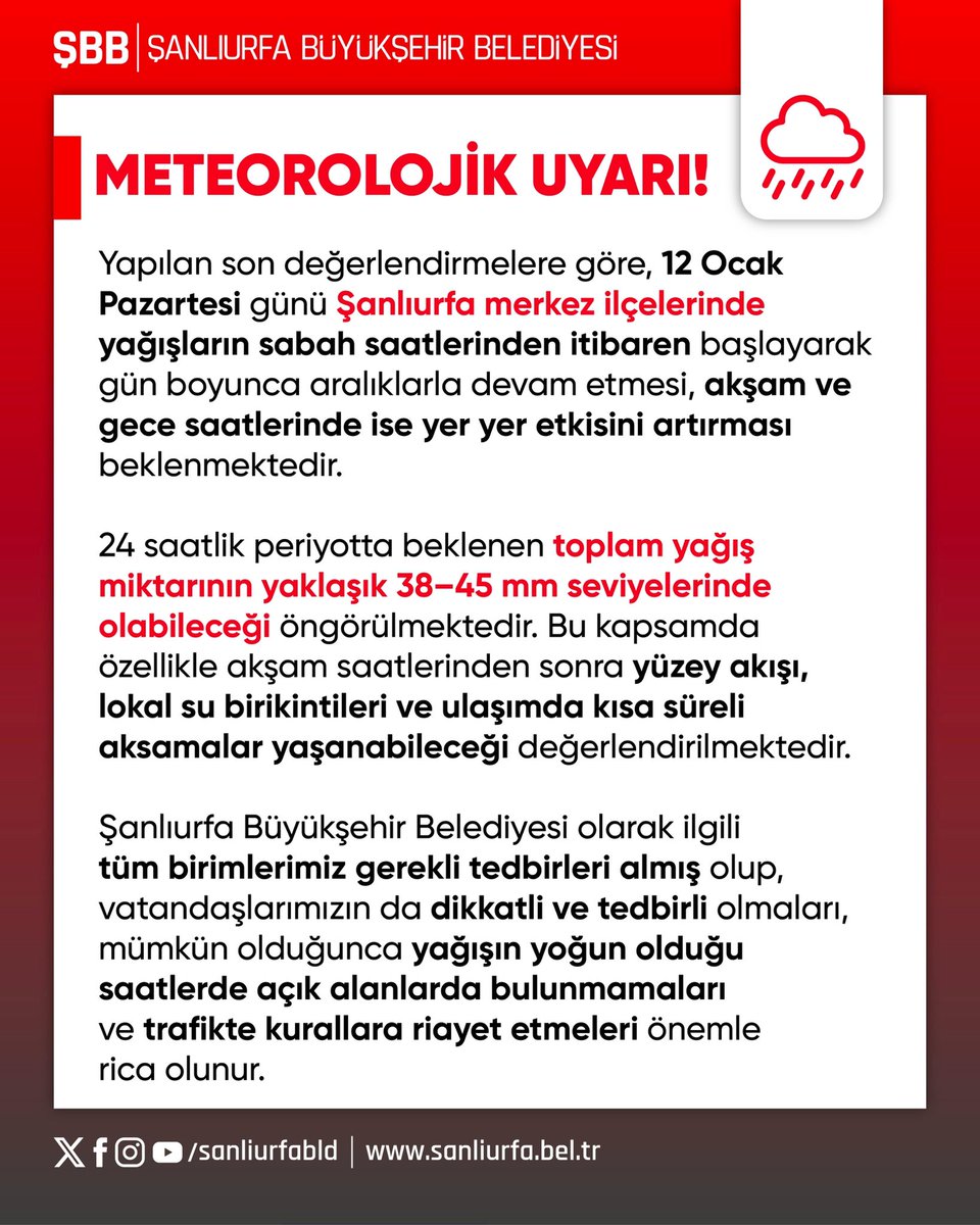 Lütfen Dikkat!

Şehrimiz için meteorolojik uyarı📢