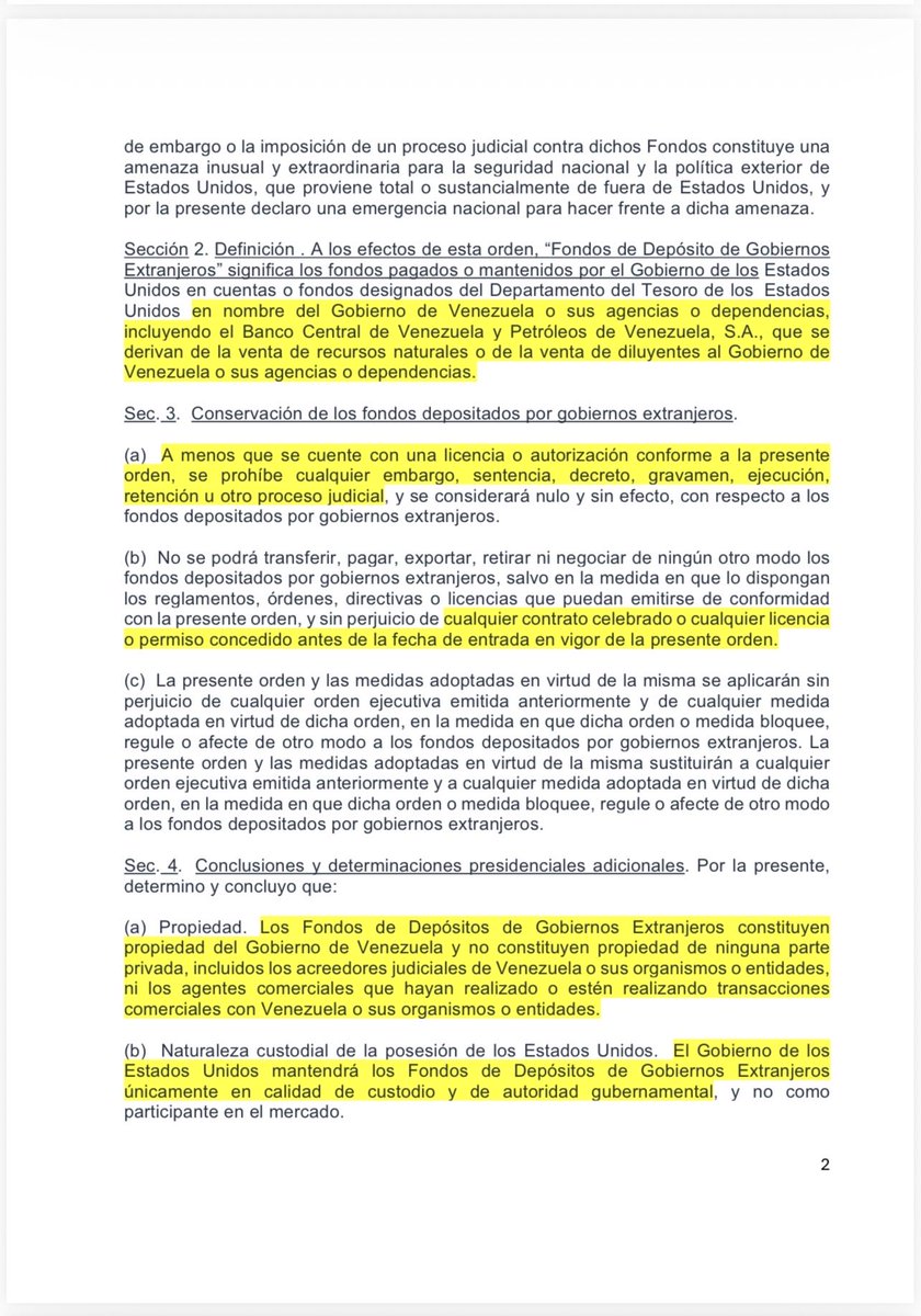 RRamirezVE's tweet image. #11Enero Anexo la versión en Español de la Orden Ejecutiva de Trump emitida el 9 de Enero. Allí se crea un Fondo a donde irá el dinero producto de la venta de petróleo venezolano, venta que será hecha por los EEUU. Este Fondo, que incluye los recursos del BCV y PDVSA, será…