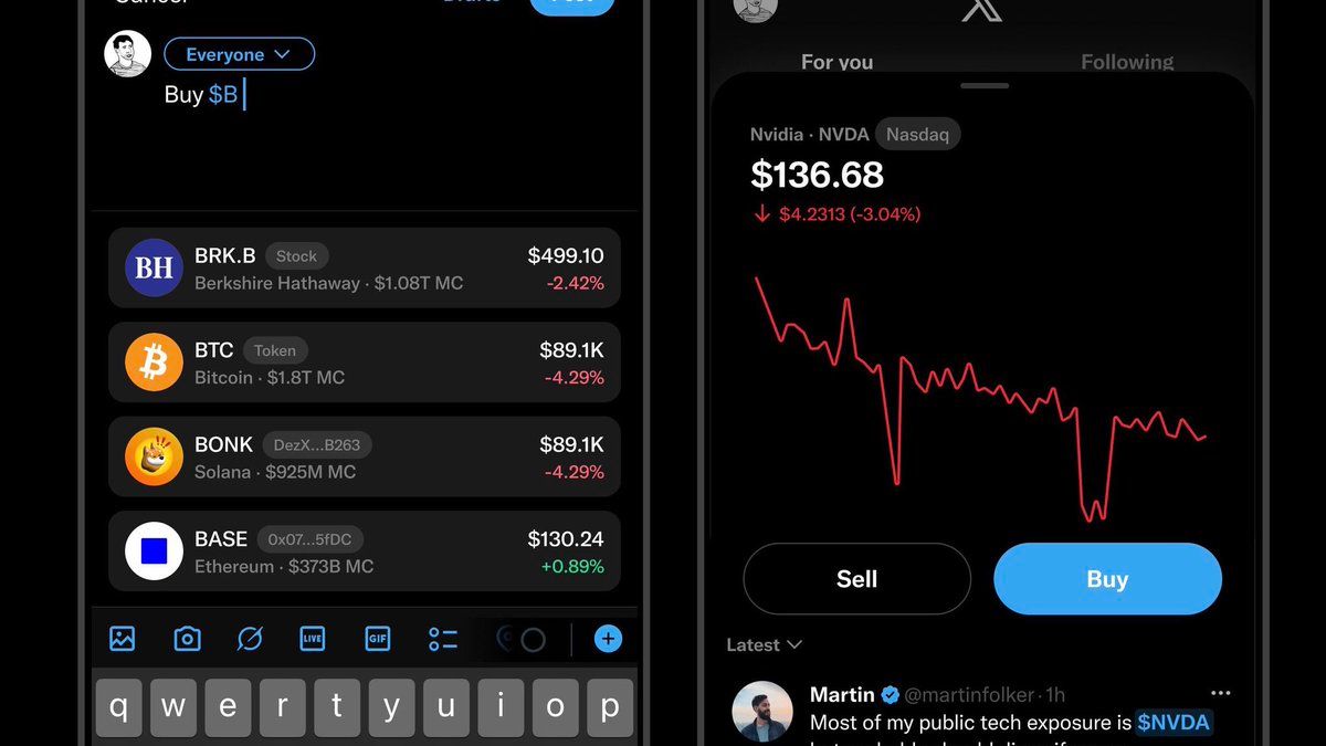 X 即将推出内置价格追踪功能，用户可直接在时间线查看加密货币代币和股票实时价格。