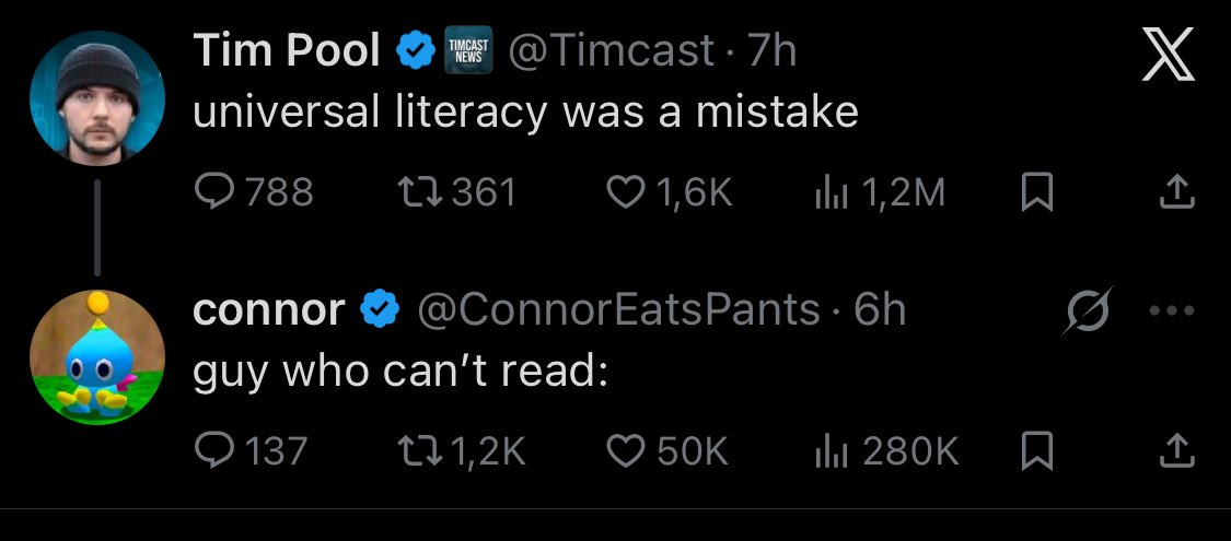 50x ratio on Tim Pool is fucking crazy lmao