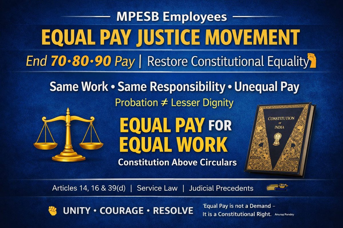 vishal_real_V1's tweet photo. बिल्कुल सही माँग है #EqualPayforEqualWork @CMMadhyaPradesh जी आख़िर कब तक काले कानूनों की आड़ में मध्यप्रदेश के युवाओं से छलावा किया जाता रहेगा मध्यप्रदेश के युवाओं की एक ही माँग #EqualPayforEqualWork और #प्रोबेशन_में_पूरा_वेतन दो क्योंकि काम तो पूरा लिया जा रहा है। (1/2) https://t.co/dBijMS72O2