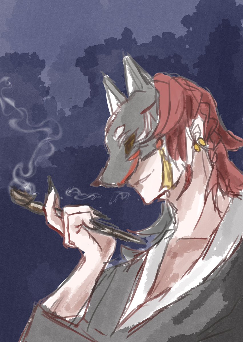 狐面トンプ氏🍷
ほぼ衝動描き…🫠

#あくねこ_FA