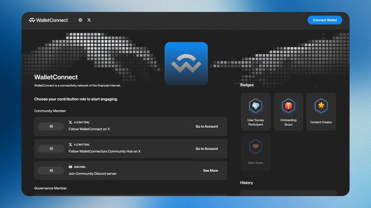 Săn Airdrop <a href="/WalletConnect/">WalletConnect</a>   ($37.7M) 
<a href="/WalletConnect/">WalletConnect</a> này trước đây đã Airdrop khá nhiều cho anh em tham gia cày Airdrop, giờ ráng cày anh em nhé

Mới đây, dự án đã ra mắt Community Hub – nơi người dùng có thể tích lũy Point (điểm) và Badge (huy hiệu). Đây là tín hiệu
