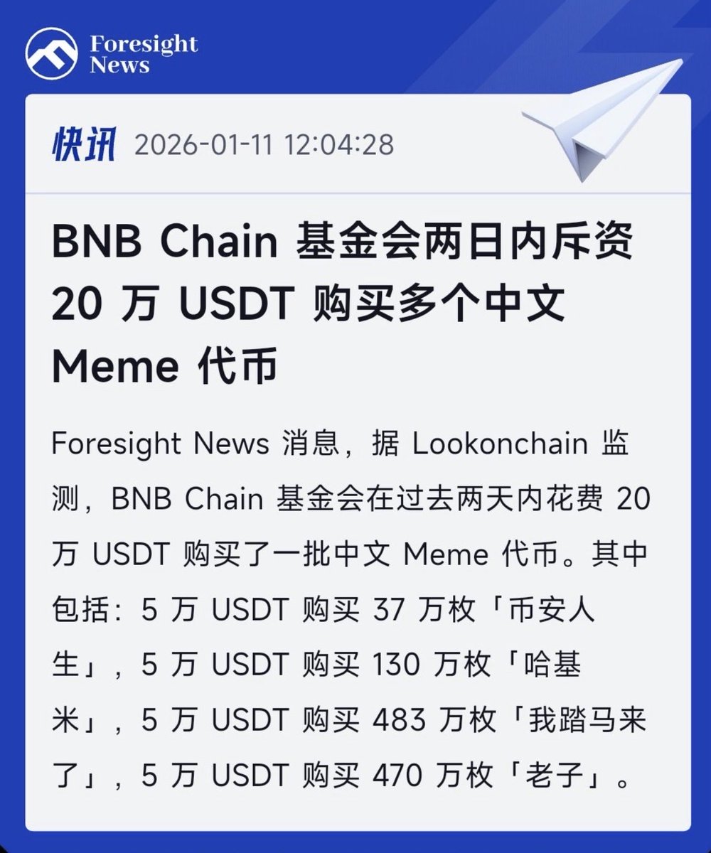 币安这是想激起大家的FOMO，埋葬更多玩中文MEME的的韭菜吗？ #我踏马来了#中文MEME
