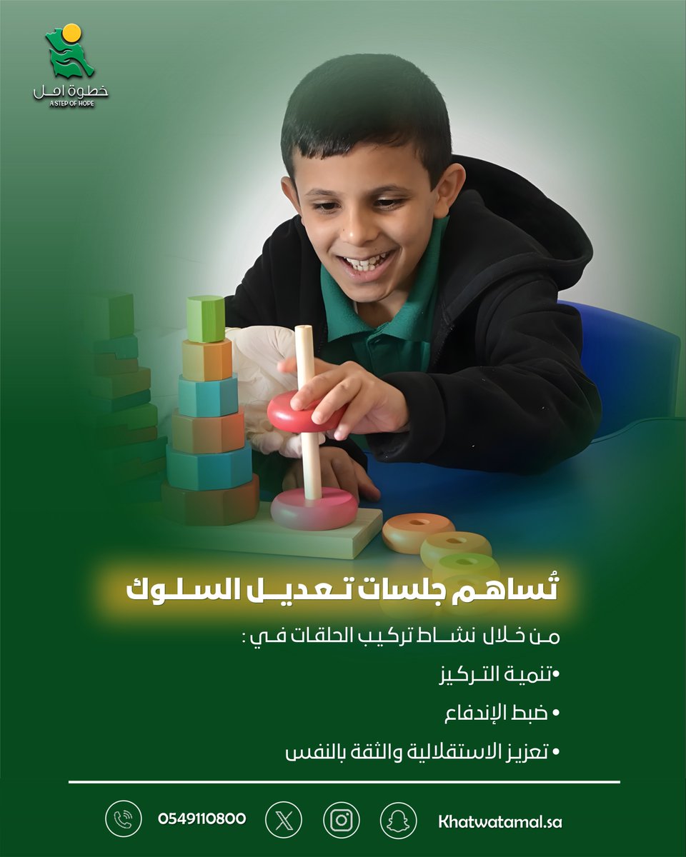 📷 ||

خلال جلسات تعديل السلوك نستخدم نشاط تركيب الحلقات لتنمية التركيز، وتنظيم السلوك، وبناء استقلالية المستفيد في أداء المهام 

#الخبر 
#خطوة_أمل_للتأهيل_الإجتماعي