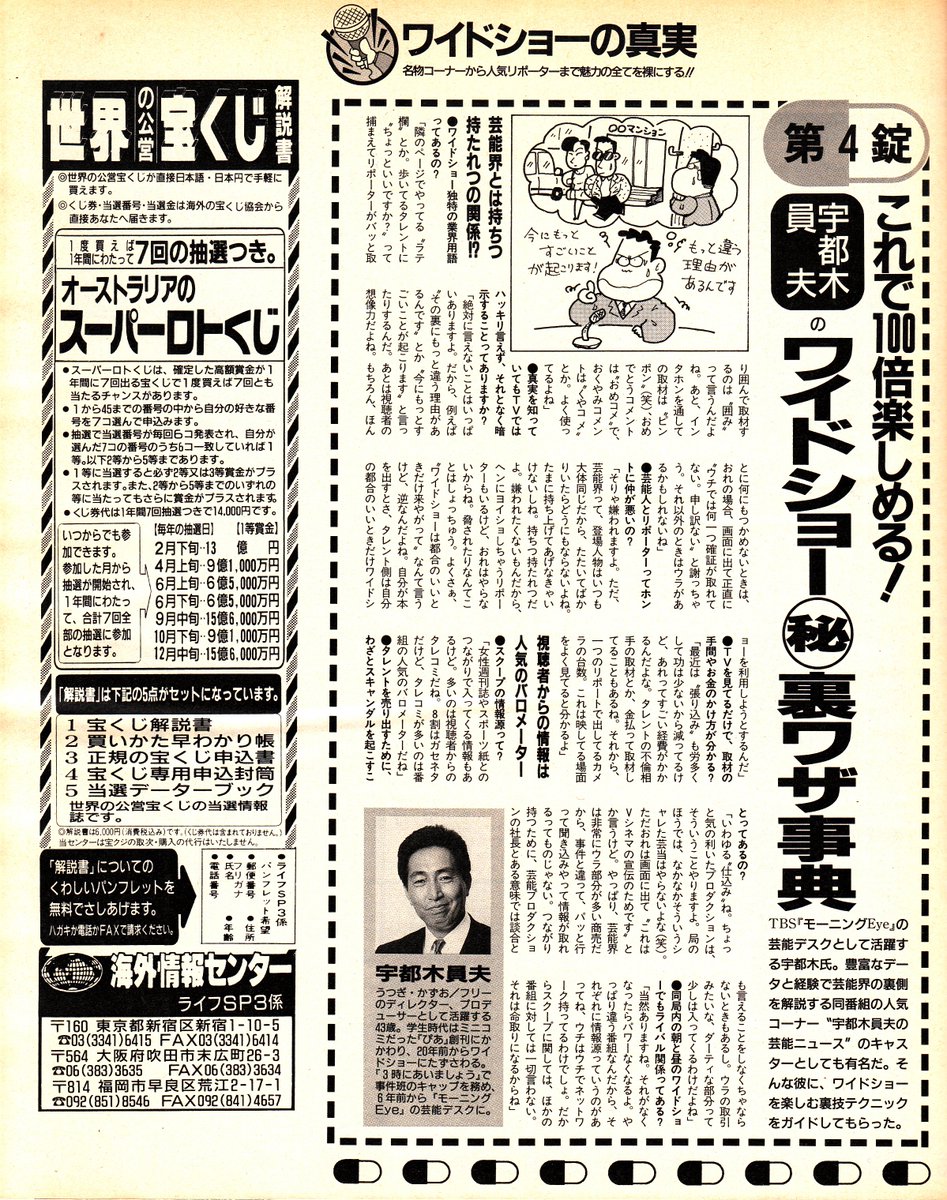 1994/04/22発行 テレビライフ首都圏版 特集”ワイドショーの真実”TBS