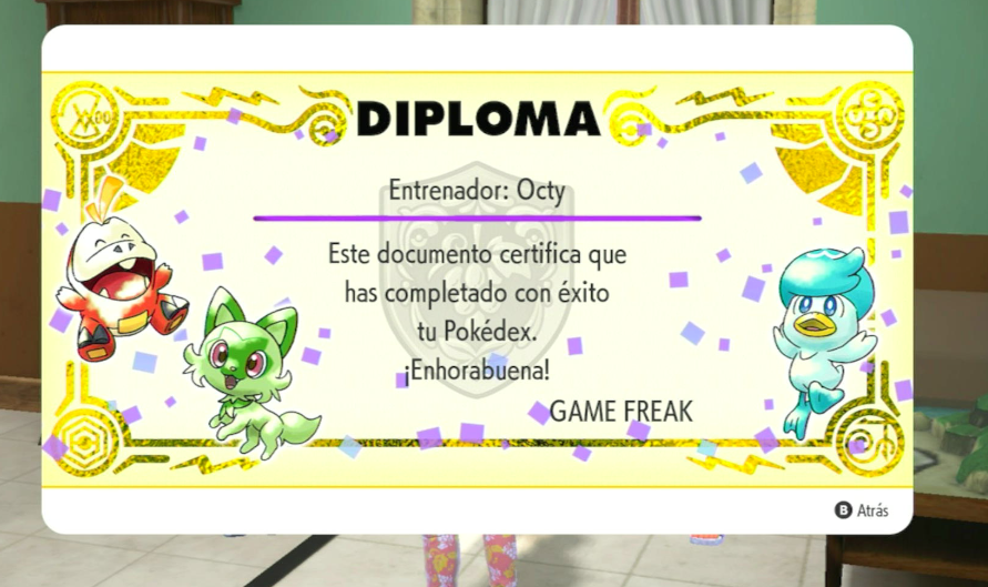 Conquistty's tweet image. Antes de terminar el 2025 completé uno de mis sueños de chavito, completar una pokedex y hacer chainy hunt. 👉👈 Fui feliz

Yo se que la chiny hunt del Pokemon Purpura es fácil pero igual es suuuuper entretenida