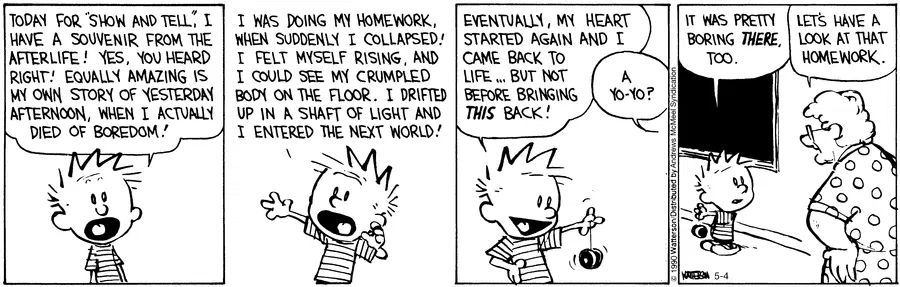 Calvinn_Hobbes's tweet photo. Calvin turning boredom into a dramatic near-death experience is the most honest description of schoolwork ever written.
#CalvinandHobbes #HomeworkLife https://t.co/q7JsvNgUuv