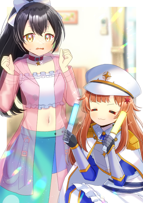 「Vtuberの桜ノ宮神鈴さんと如月マコさんを描かせて頂きました! リクエスト有難」|ヒヨヨ@skeb募集中のイラスト