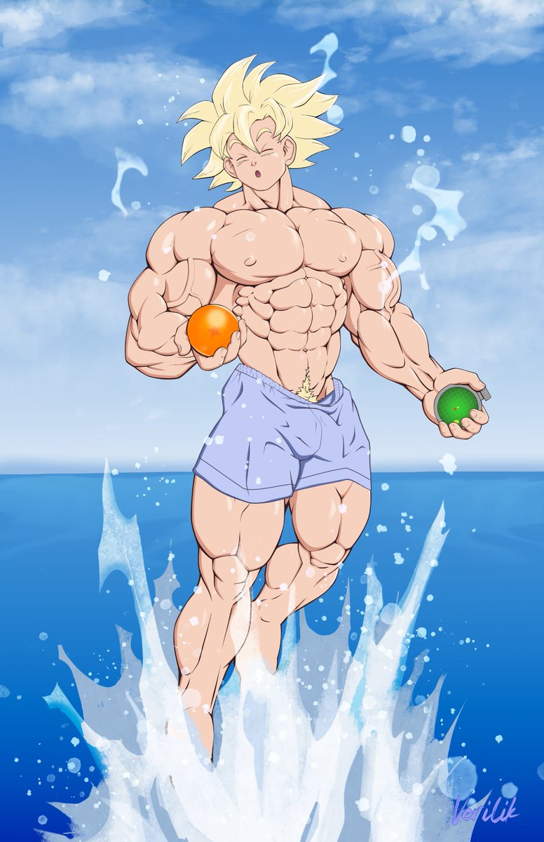 verilikarts's tweet image. Goku's so majestic.  He needs to play in the water more often.
A quick Goku for everyone before i really get into my Calhoun piece. Just some simple cell shading for now, but I'll come back and render him nice and wet. 😁
#Goku #DBZ #Saiyan #Wet