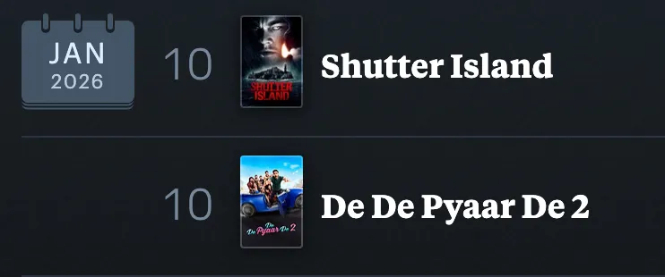 kocharpulkit's tweet photo. the range of what I watched yesterday https://t.co/btjX3g84qI