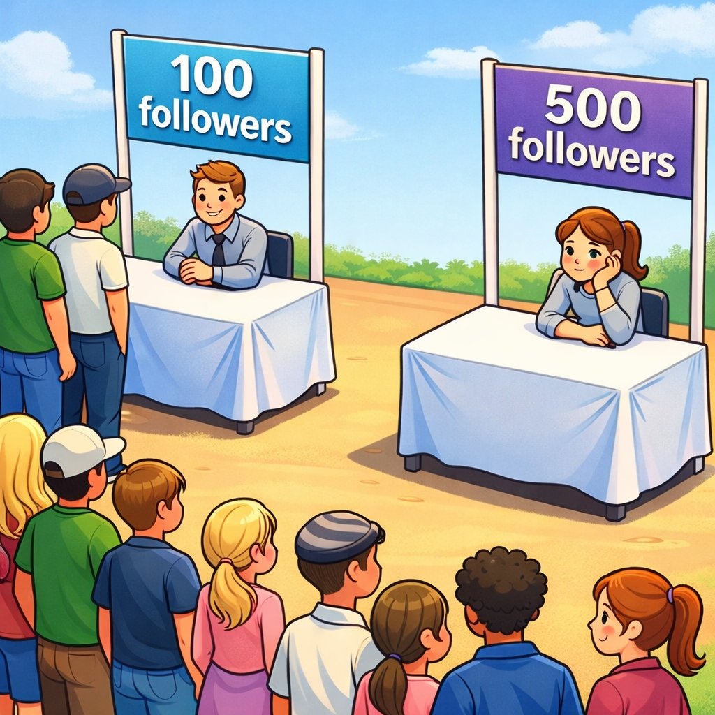 Small Account's 
Coment 'Hi'
Gain 100 organic follower's 
Retweet and Follow