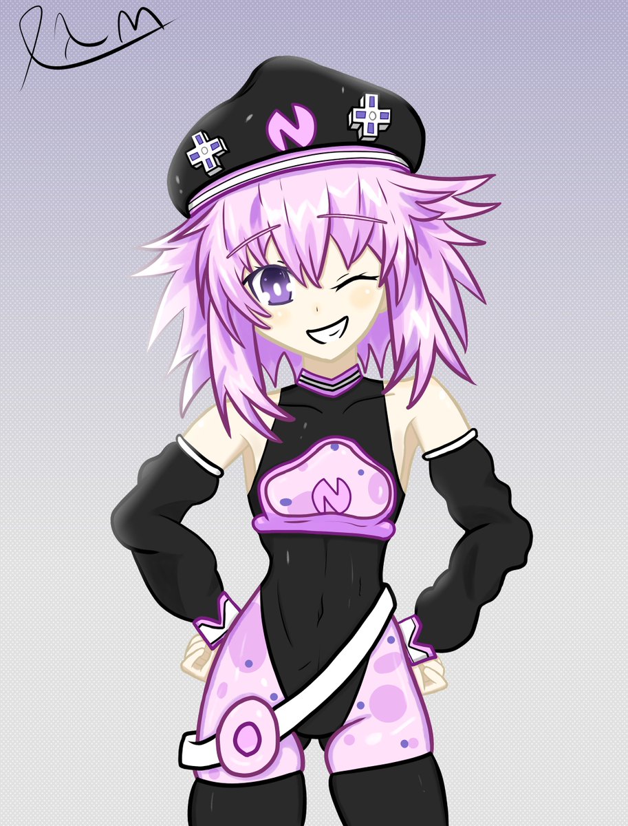 From now on, I will be using Krita to make digital art. Enjoy a Neptune dressed as a Recon Ayall. #Neptunia #ネプテューヌ #超次元ゲイムネプテューヌ #HyperTeamRecon