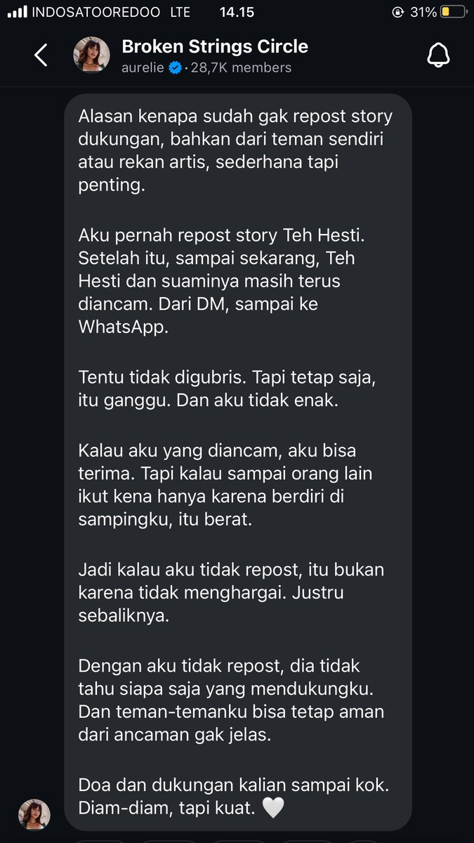 dewimaysaa's tweet image. Orgil, ternyata rekan sesama artis yang secara terbuka keliatan dukung Aurelie lewat IG story, diterror sama si rapist anjing itu, wtf rot in HELL you narcissistic child raping freak!!