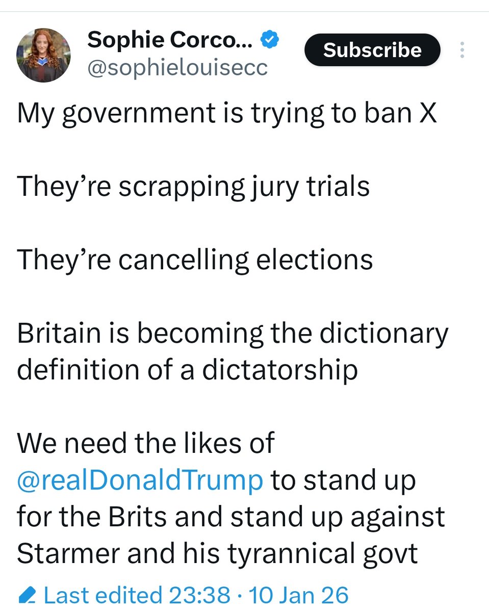 Parody_PM's tweet image. Sophie makes some excellent points. The fact that every one of them is wrong is neither here nor there. And who better to restore democracy than a man who pardoned 1,600 people who tried to overthrow the government and whose masked thugs murder innocent women?