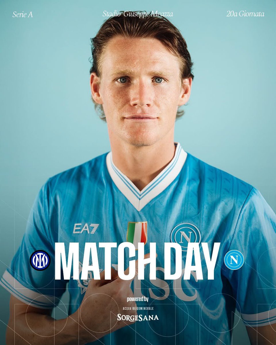 𝗠𝗔𝗧𝗖𝗛𝗗𝗔𝗬 👊 powered by <a href="/AcquaSorgesana/">Acqua Sorgesana</a> 

🆚 <a href="/Inter/">Inter ⭐⭐</a> 
🏆 #SerieAEnilive 
🏟️ Stadio Giuseppe Meazza
🕘 20:45 CET

💙 #ProudToBeNapoli