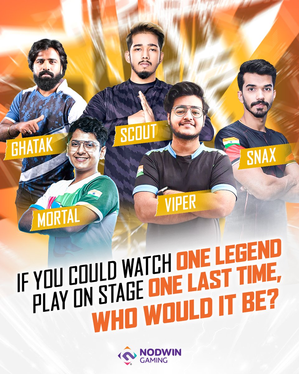 NodwinGaming's tweet photo. Legends never really log off. ✨
If one of these icons returned for one last match on stage… Who are you watching? 👀🔥
#NODWINGaming #BGMI #Gaming #BGMICommunity #Esports https://t.co/cWa2dgGNOM