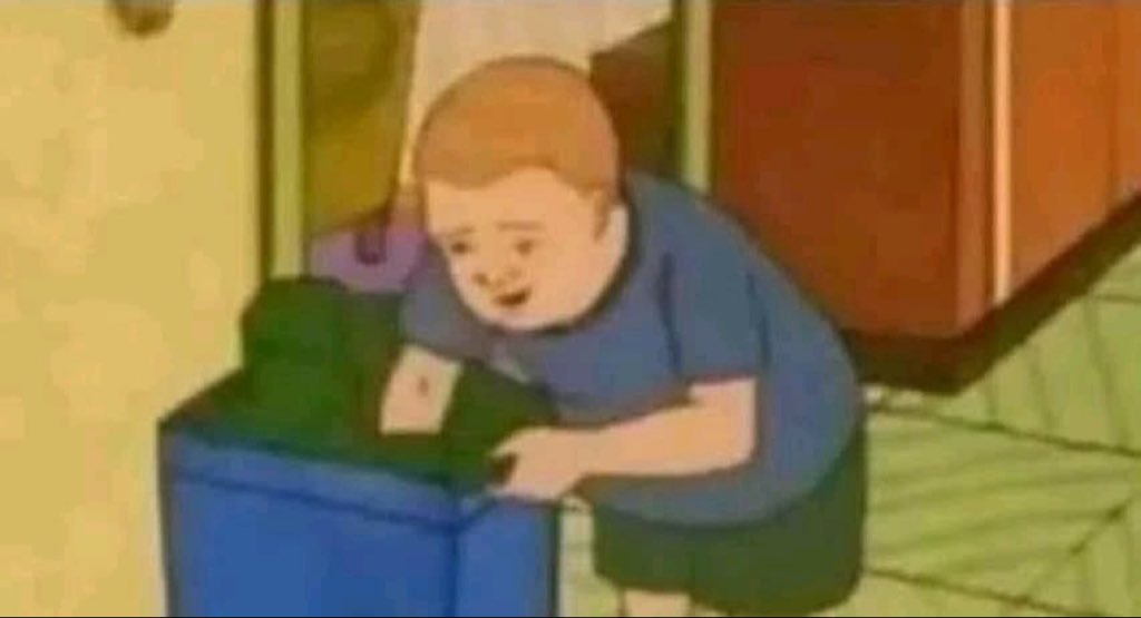 Me picking up my dignity in the bin after asking a question on the class group and no one responded