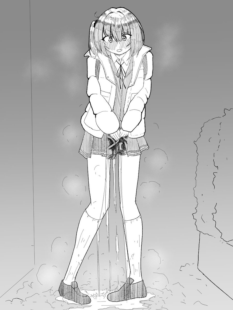 雪の朝、通学路のど真ん中でおもらししちゃうヒナタちゃん

黒介さんに書いていただいた小説の挿絵①です!
小説もぜひ読んでください! 