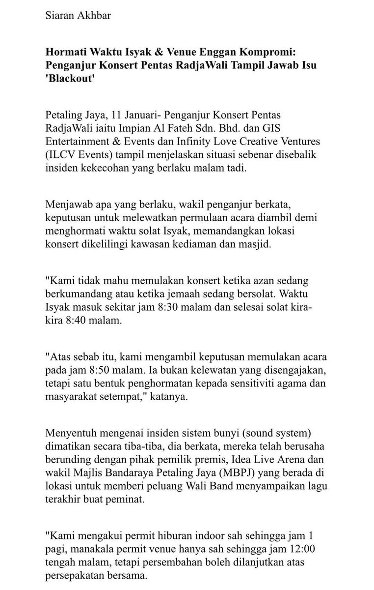 xallehrazax's tweet image. Penjelasan event organizer Konsert RadjaWali.