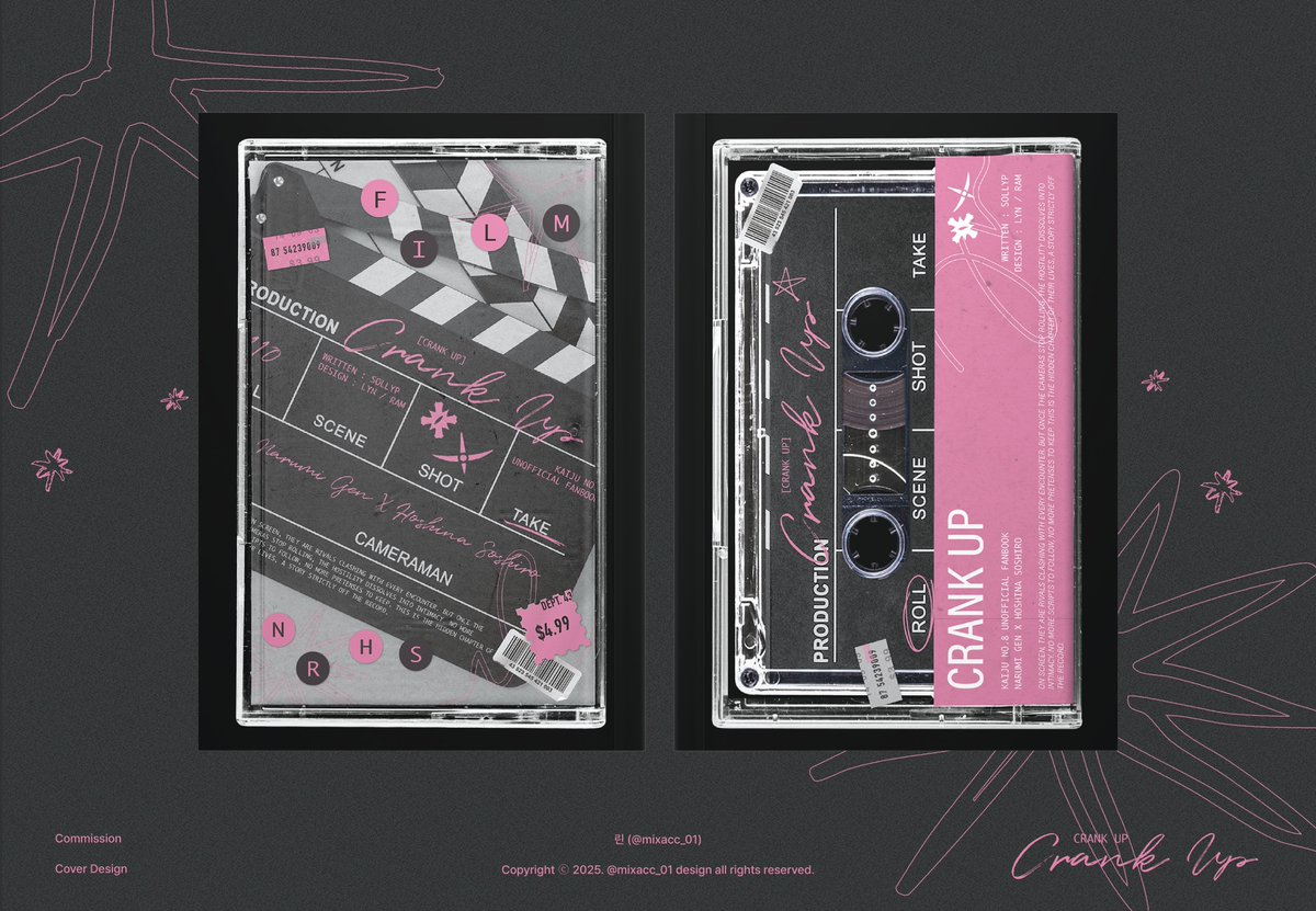 [나루호시] Crank Up

📌사양 : A5 / 무선제본 / 38p / 소설 / 전연령
📌가격 : 6,000원

Written by : 솔잎 (<a href="/sollyp05/">솔잎</a>)
Design : 린 (<a href="/mixacc_01/">린</a>)

샘플 : posty.pe/w1zoxx