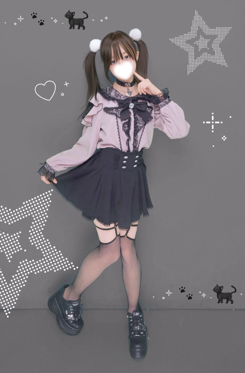 今日の服ちょー可愛いからプリクラ撮ってきた！！見て見て！！
 #地雷系  #地雷系女子  #ツインテール