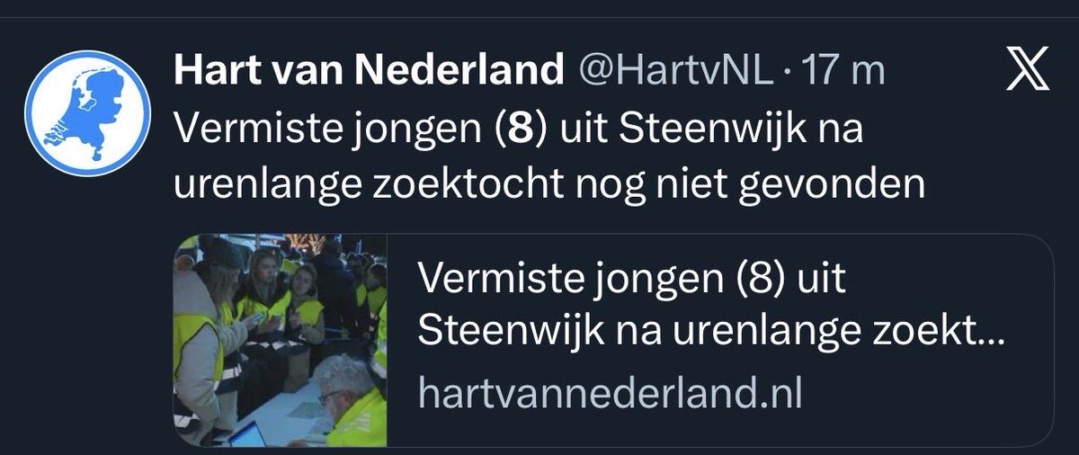 itsmeSZ's tweet image. 2 kindjes vermist 😢

Voor de 10 jarige #Wendy is een amber alert verstuurd.

Voor het 8 jarige jongetje uit Steenwijk alleen een nieuwsbericht maar gelukkig zijn de mensen wel massaal op zoek naar hem. 

Waarom voor het ene kind wel en het andere kind geen amber alert? 
Elk kind…