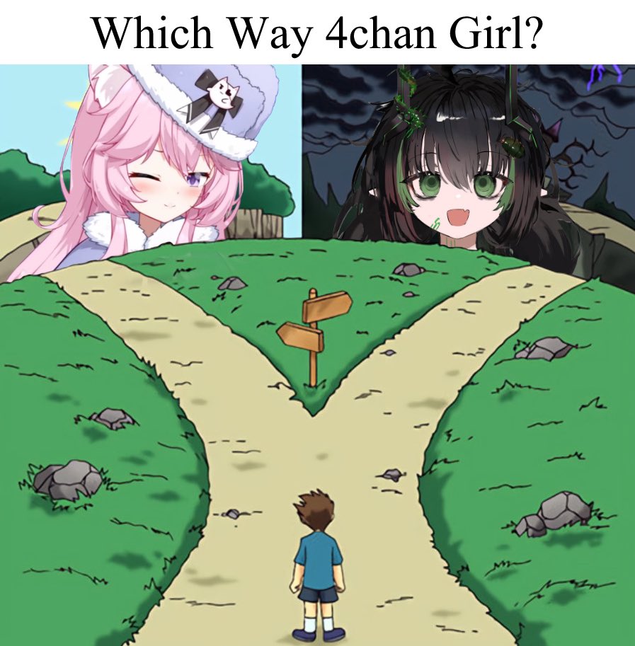 Det_Haru's tweet image. Nyanners good ending vs Elfinpsyop bad ending