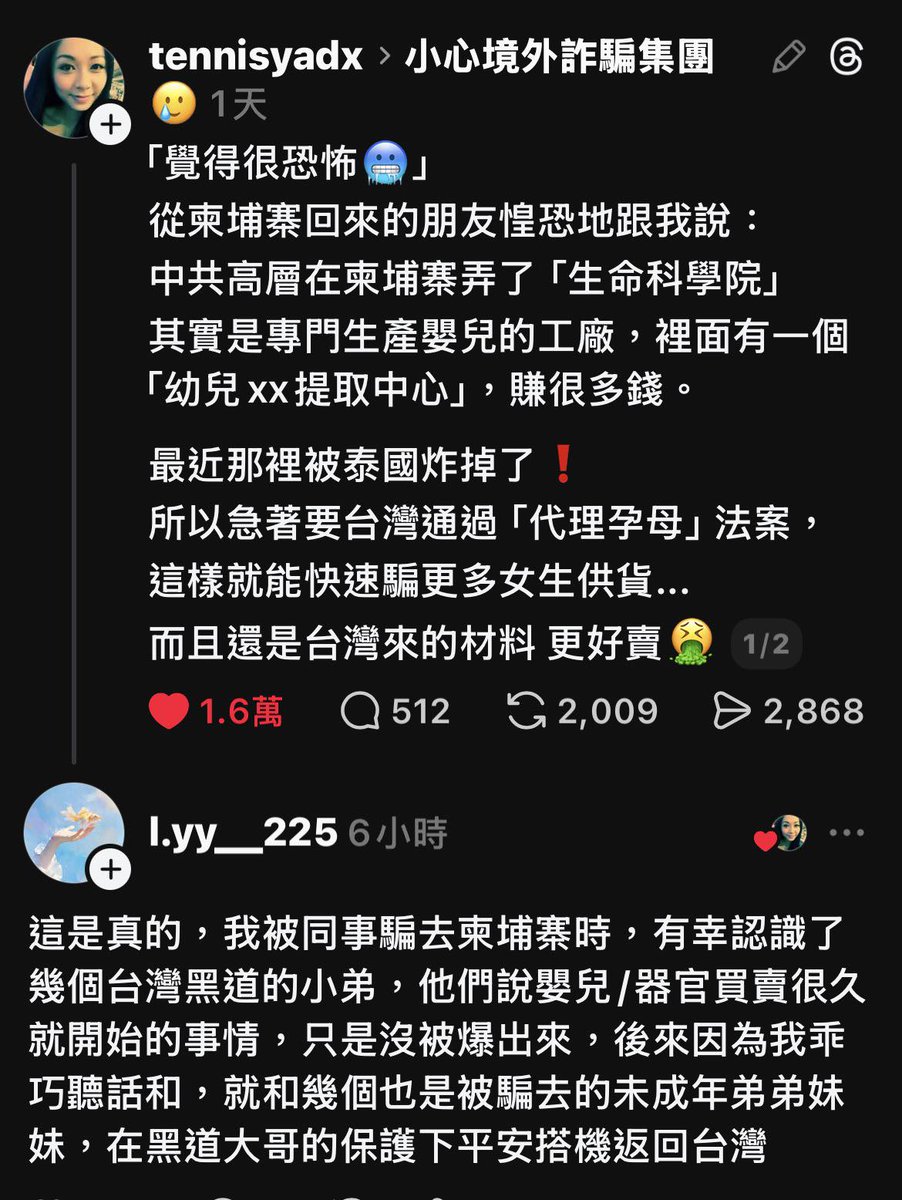 柬埔寨的生產嬰兒工廠被泰國炸掉了，若台灣開放代孕又可以完美複製整個黑暗產業鏈了 💀