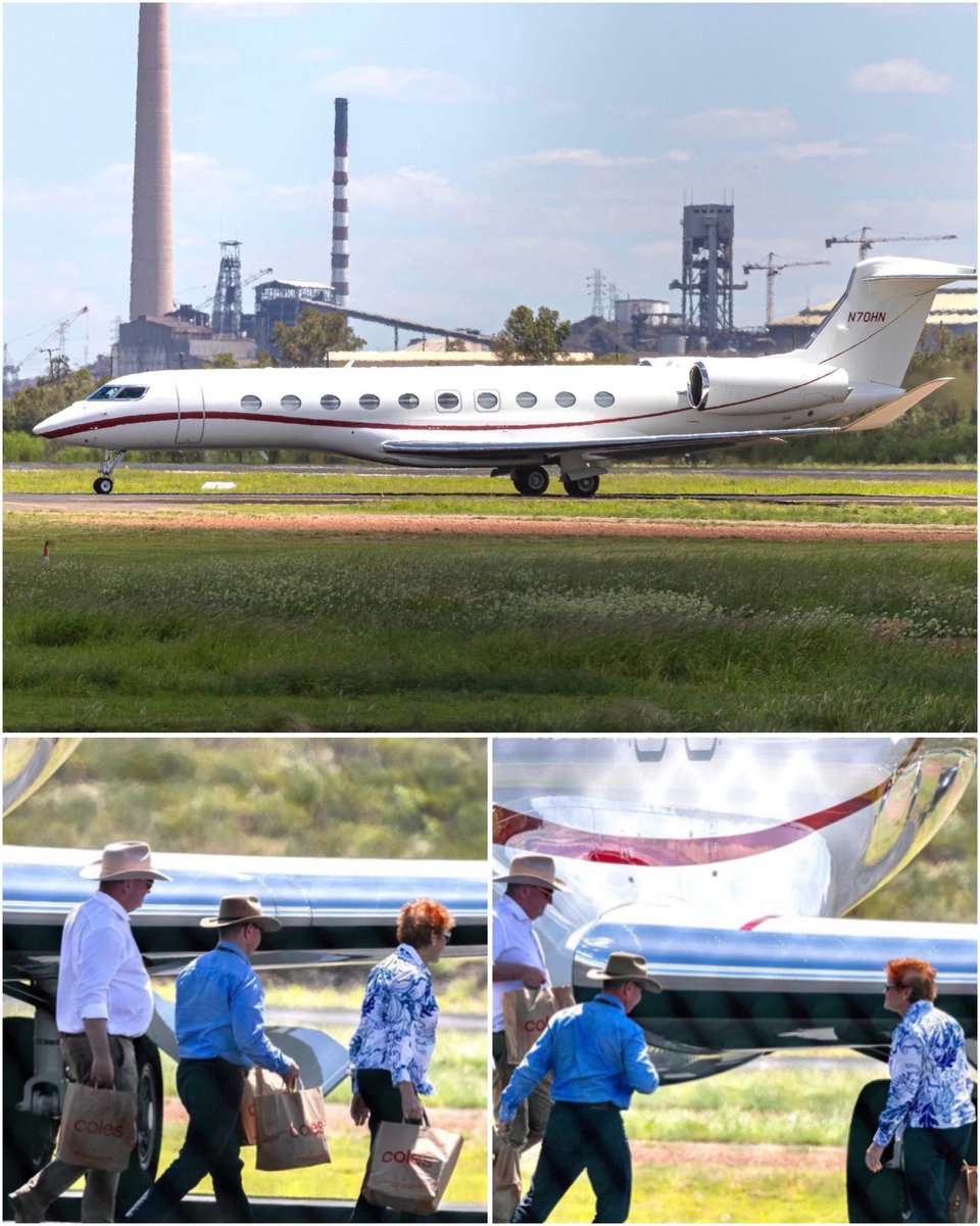 JayJay91341991's tweet image. LET THEM EAT CAKE!

One Nation apparently stands for the “Aussie battlers”.

Pauline Hanson and Barnaby Joyce arrived in Mt Isa yesterday on Gina Rinehart’s private jet. 

The One Nation charlatans joined Rinehart and the elite set for a boozy long lunch.

Times are tough! 🥂✈️💋
