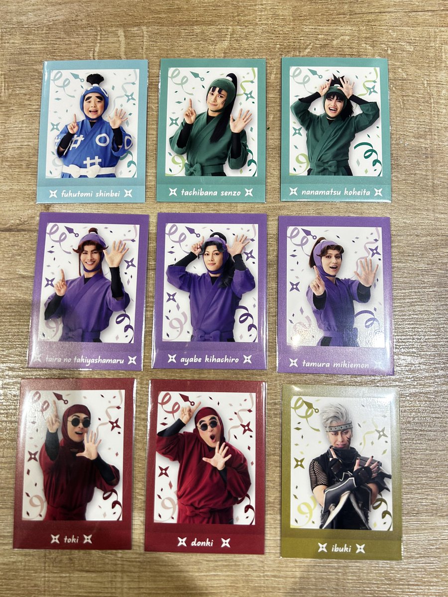 miminn_az's tweet photo. 【交換】ミュージカル 忍たま乱太郎 忍ミュ ぱしゃこれ

譲：しんべヱA、立花、七松、滝、綾部、田村、統鬼、曇鬼、一颯
求：利吉＞土井、尾浜、久々知、鉢屋

郵送交換希望です。
お気楽にお声掛けください🌸✨ https://t.co/Dbr1y6y97d