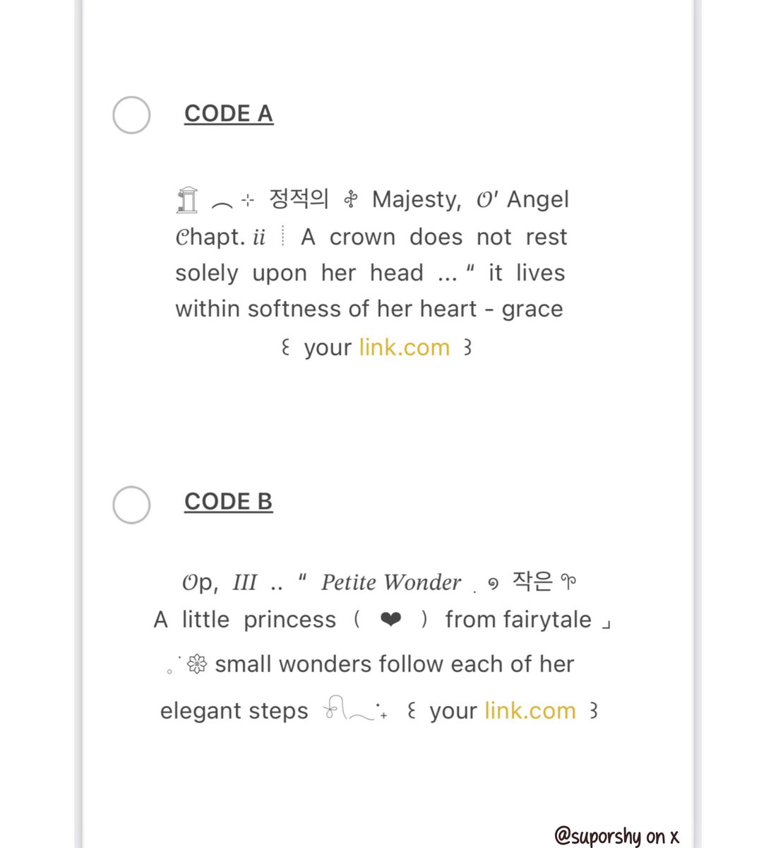 suporshy's tweet image. Help retweet? Thank you, love! 

Newly dropped 8 PINNED WORDINGS for idr 5.5OO,-/each ☘️🖐🏻 Hit up my dm if your heart’s set &amp;gt;____&amp;lt; and i’ll deliver straight to your hugs! 🩷

( O1 / O2 ) #zonauang