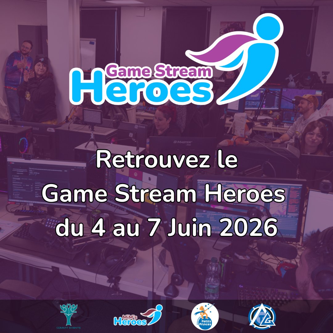 On vous a manqué ? 👀
Bonne nouvelle : le Game Stream Heroes est de retour !
📅 Du 4 au 7 juin 2026
72h de live, des streamers surmotivés et une seule mission : soutenir une noble cause. 🎮❤️
Toujours au profit de l'Association <a href="/petitsprinces/">AssoPetitsPrinces</a> !
#Caritatif #Streaming #GSH