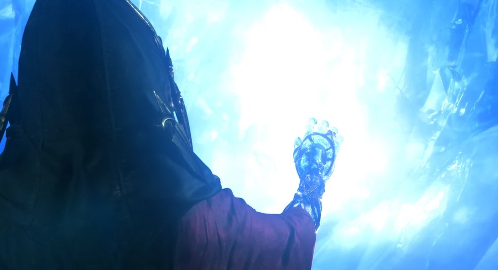 FFXIVXD's tweet image. The Crystal Exarch's arm was held together by force of will-- painfully shattering it to increase flexibility and then holding the pieces together with magic. While similar to that of animated stonekin, it worked even while he slept