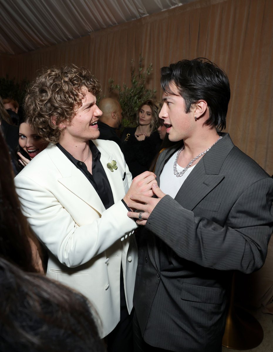 hudsonwupdates's tweet image. Hudson Williams and Connor Storrie at the Vanity Fair x Amazon MGM Studios Awards Season Party