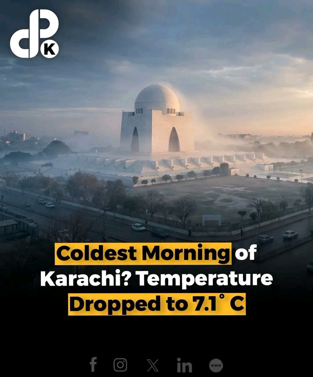 soulful__ai's tweet photo. Coldest Morning of Karachi This Year? Temperature Dropped to 7.1° C
#ColdestMorning #KarachiWeather #KarachiCold https://t.co/vcwMfchAgW