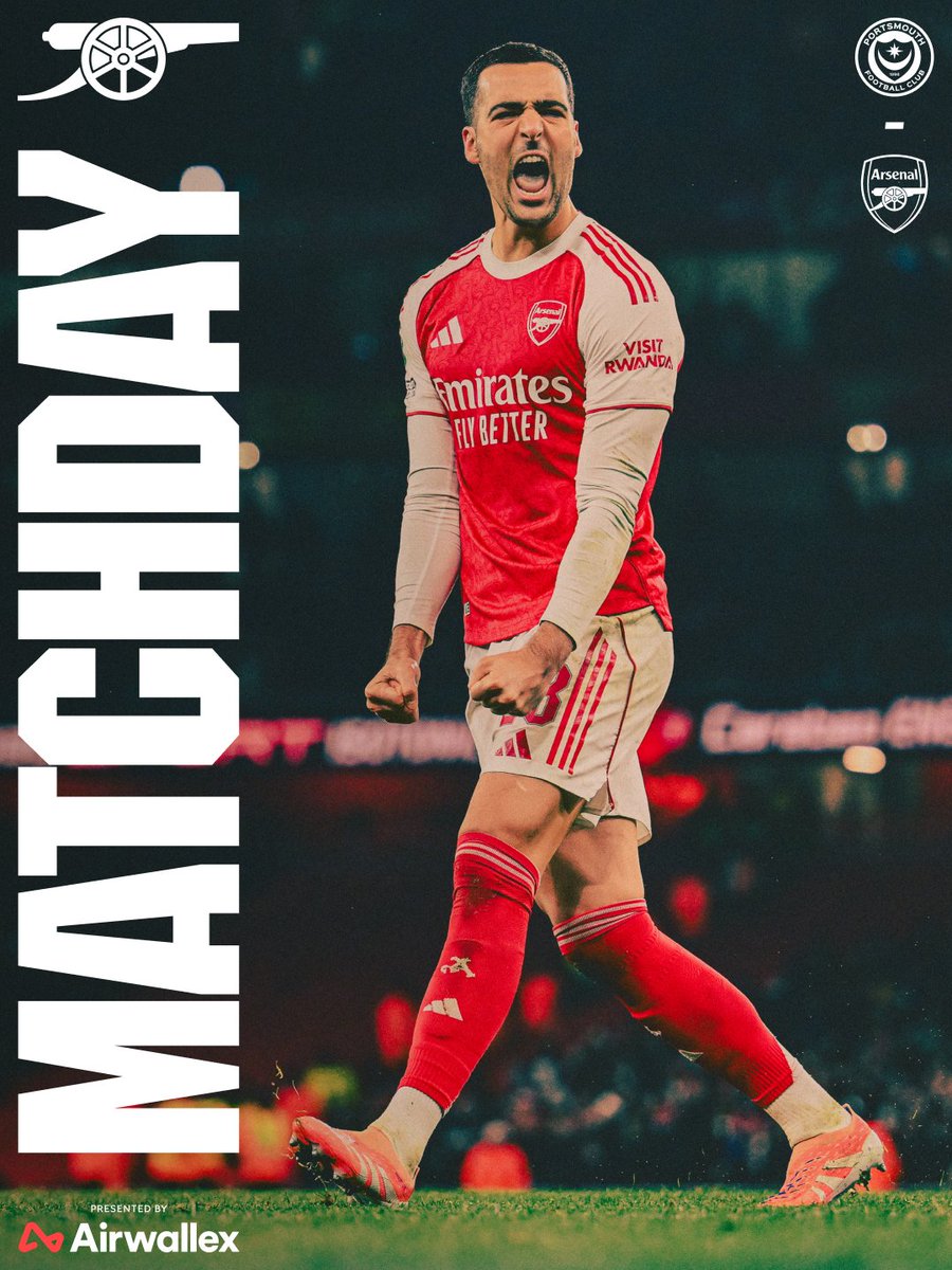 🔴 𝗠𝗔𝗧𝗖𝗛𝘿𝘼𝙔 ⚪️

🆚 Portsmouth
🕑 2pm (UK)
🏆 Emirates FA Cup
🏟️ Fratton Park

🤝 @Airwallex