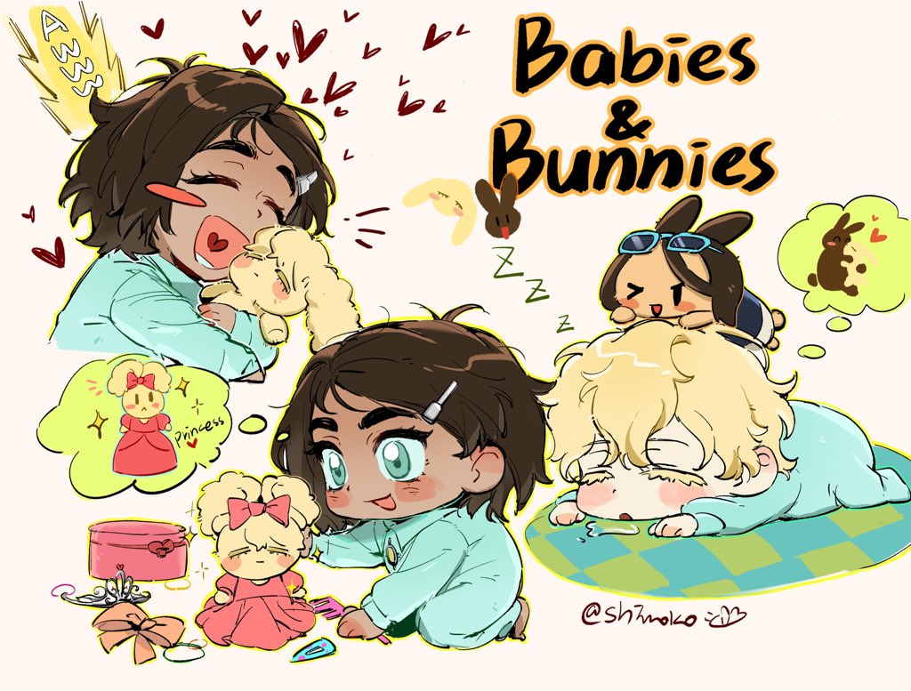 shinoko1102's tweet image. #ALNST #lukahyuna #luhyu 
babies and their bunnies🐰