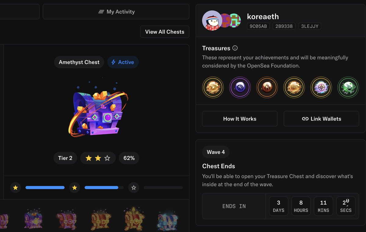 오픈씨 시즌4 마감까지 3일 남았어요. 이번 시즌에도 다이아까지 작업해둘거라 저도 로우나님과 마찬가지로 수수료로 1억 정도 쓰게 될 것  같네요.. 이게맞나? 무튼 마켓플레이스 섹터 @opensea @spaace_io 둘 다 열심히 해놨는데, 돈 쓴만큼 제발