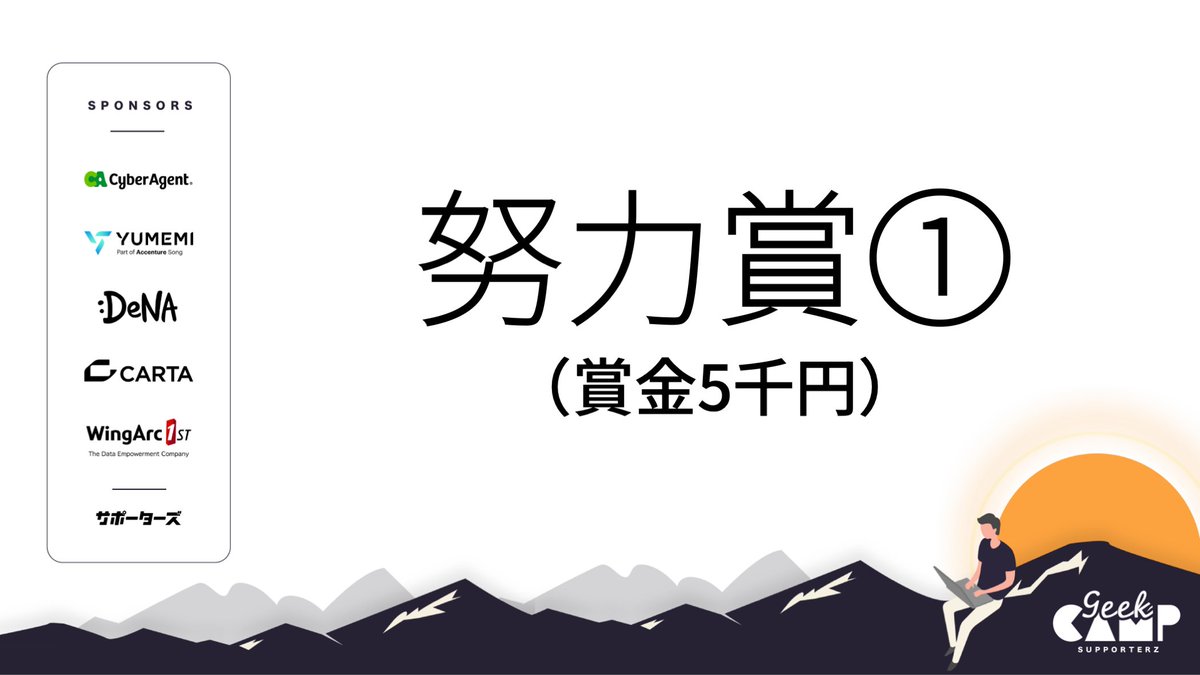 🎖努力賞①🎖
#技育CAMP  #ハッカソン　Vol.17🎉
今回、次の作品が受賞！

チーム：【奇数になれない】
作品：【Smash Phone】

🎊受賞おめでとうございます🎊