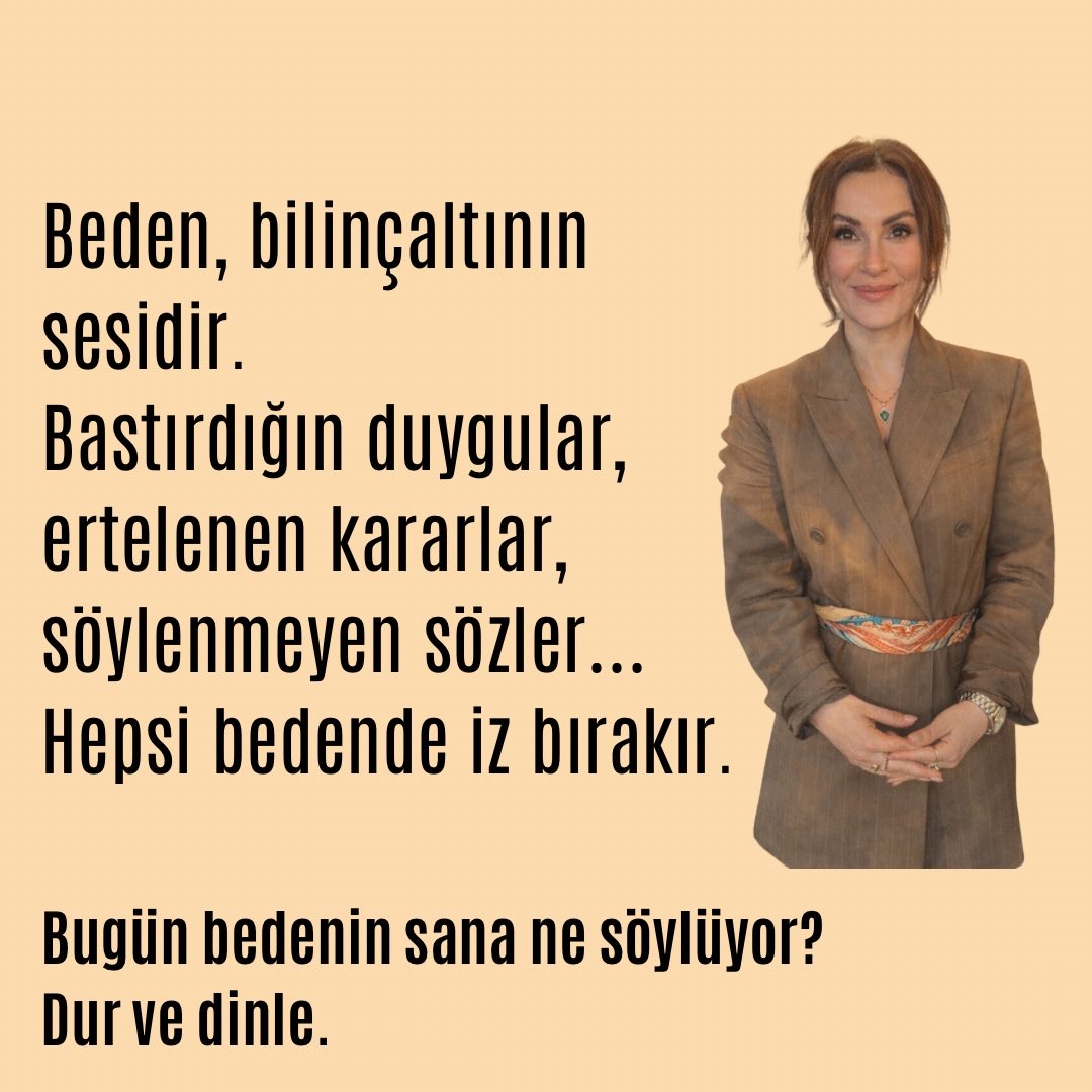 Beden, bilinçaltının sesidir.
Zihnin sustuğu yerde, beden konuşur.

Bastırılan duygular,
ertelenen kararlar,
söylenmeyen sözler…
Hepsi bedende iz bırakır.

Bazen bir gerginlik,
bazen bir yorgunluk,
bazen de geçmeyen bir his olarak.

Bugün dur.
Bedenini dinle.
Çünkü cevap, zaten