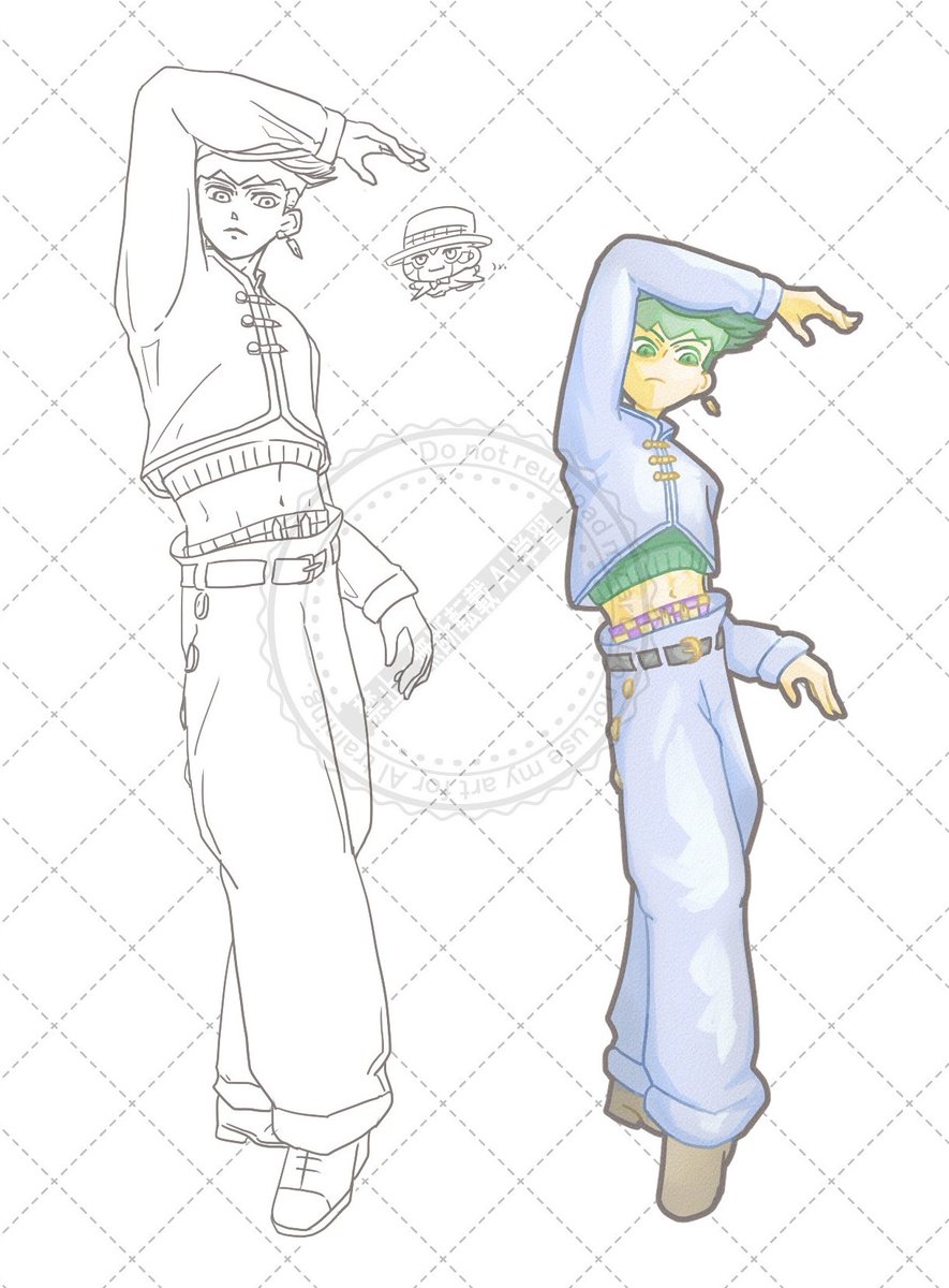 絵を描いていなさすぎたのでリハビリ🖊️最近はジョジョアニメをTVerで見直しているぞ〜
