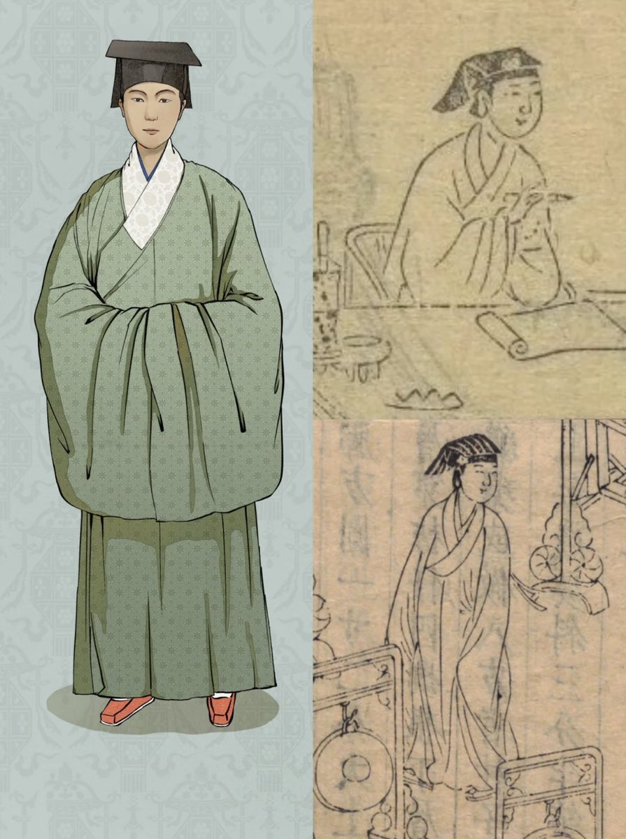 vanhanfu's tweet photo. Daopao 道袍 — a refined robe widely worn in Ming dynasty (1368-1644) , associated with the attire of scholars, officials, and literati. Its colours tend toward muted blues, greens, and whites; patterns are often sparse,, a visual vocabulary of restraint rather than ostentation. https://t.co/6PEg4jhO9l