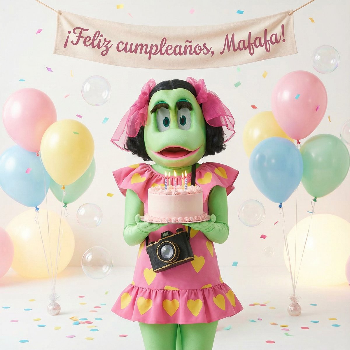 #GeneracionBurbujas #FelizCumpleMafafa
¡ El dia de hoy es cumpleaños de nuestra lagartija pizpireta, coqueta y audaz !  
¡ Muchas felicidades, Mafafita ! 🎂
Que cumplas muchos, muchísimos años más, cada vez más guapa, cada vez mas alegre .
¡Te queremos Mafafa, te queremos !😍