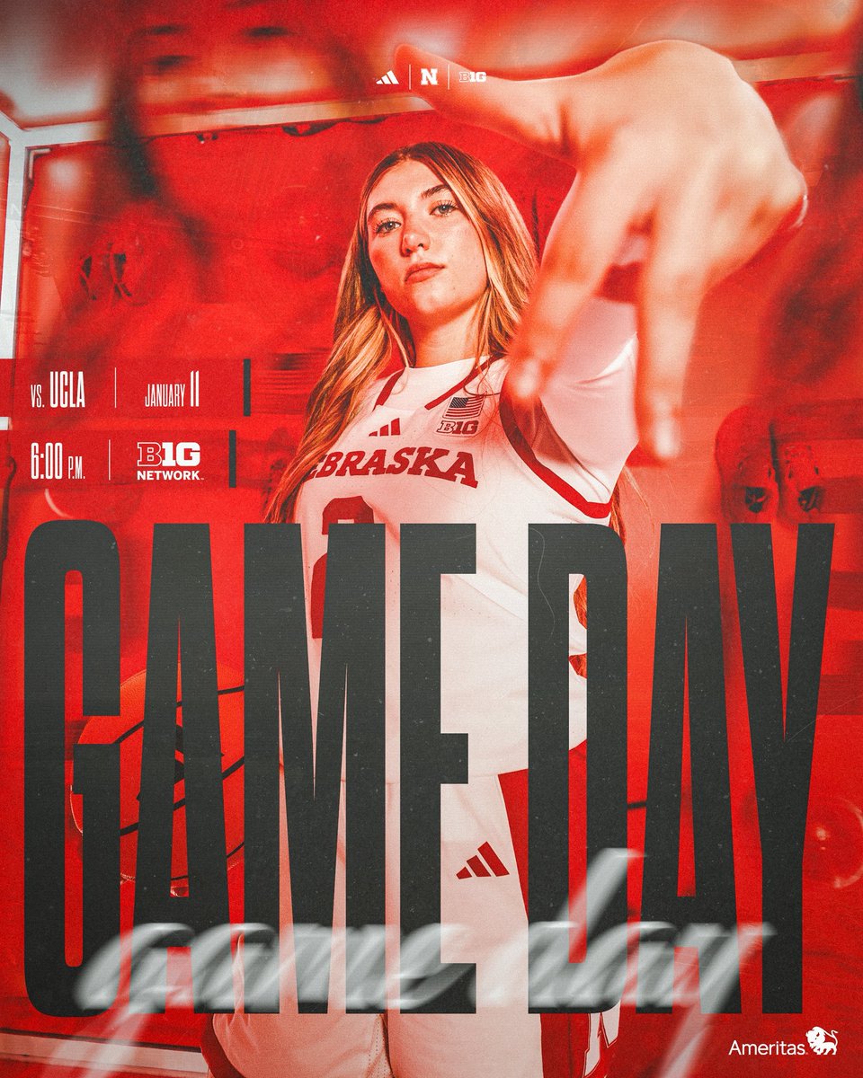 HuskerWBB's tweet image. battling the Bruins  

🆚: UCLA 
📍: Pinnacle Bank Arena  
⏰: 6:00 p.m. CST 
📺: @BigTenNetwork 
📻: @HuskersRadio