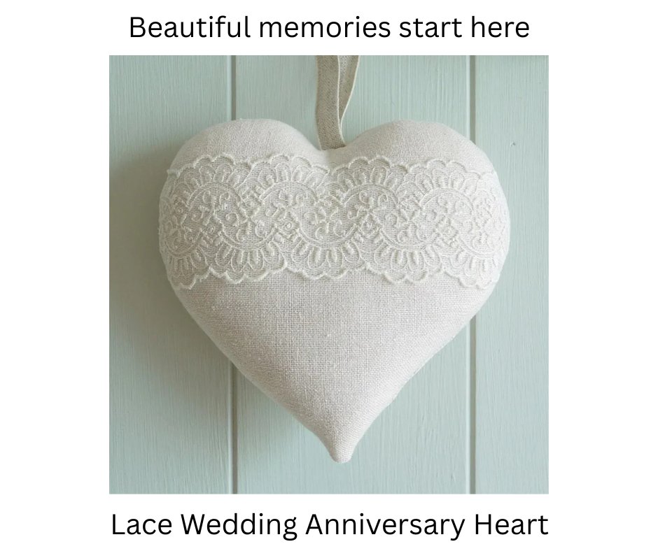 Linenhearts's tweet photo. 13th Wedding Anniversary is traditionally Lace, this lovely lace keepsake heart is embroidered with your message, names, and special date.
#13th
#anniversarygift
#handmade https://t.co/Hwx7XHglxx